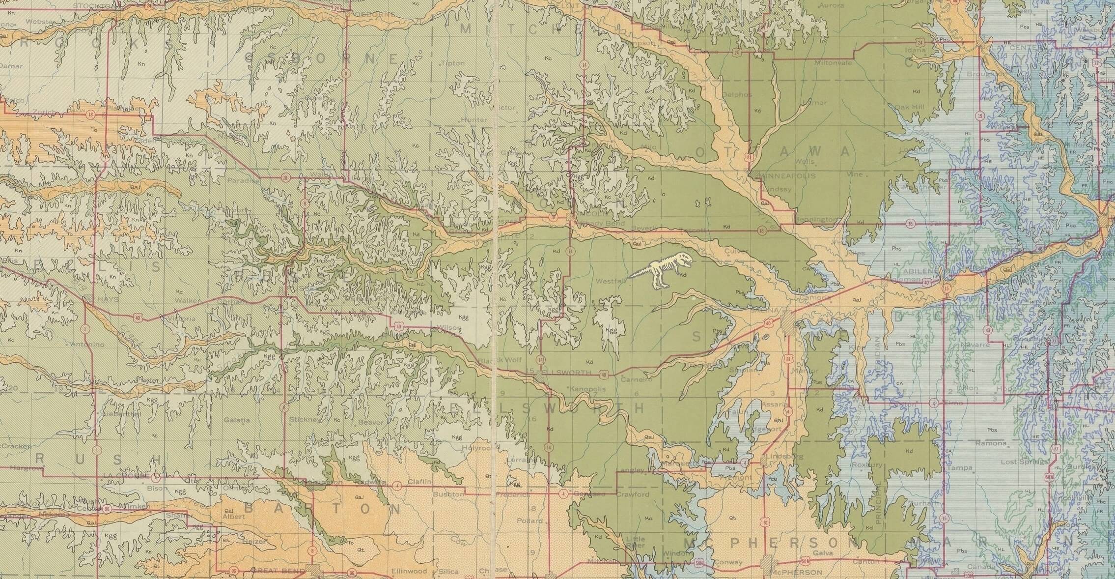 carte géologique Kansas