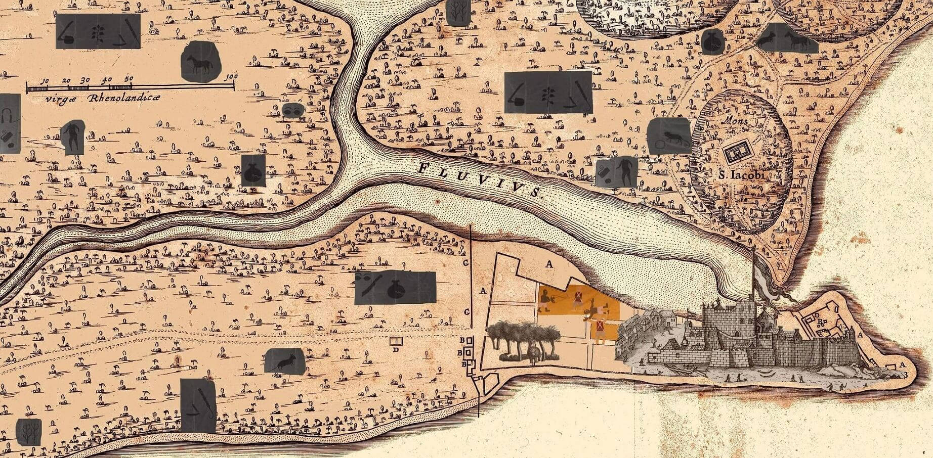 carte d'Elmina sur le Golfe de Guinée